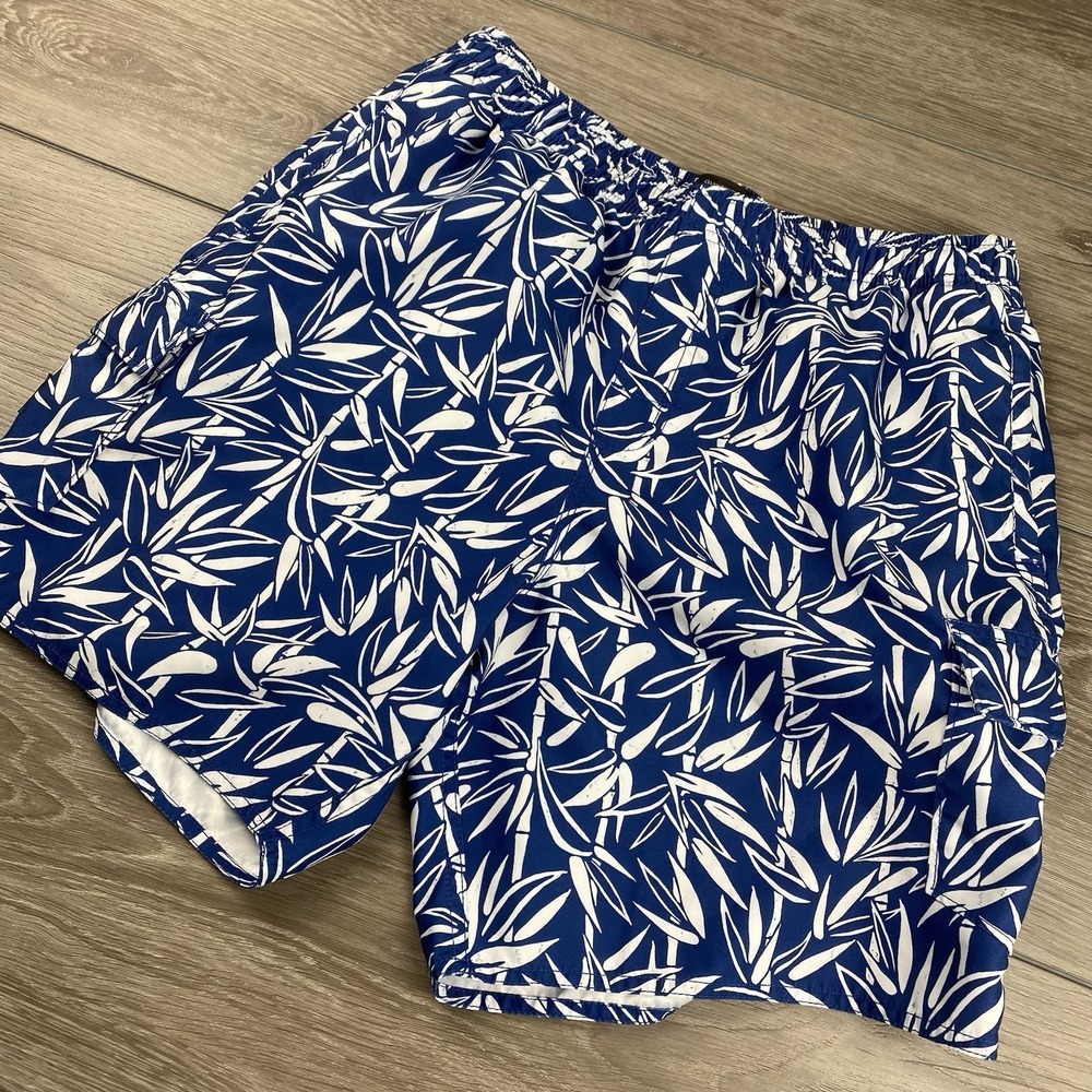 Quiksilver Waterman Collection Mens Board Shorts Blue White Bamboo Large